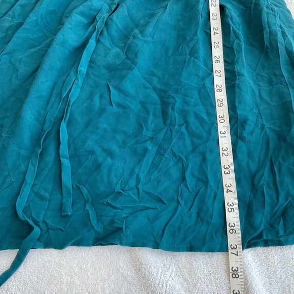 Eley Kishimoto Dress Women Size 4 Teal Blue Silk Sheer Lined Elastic Waist - Picture 10 of 14